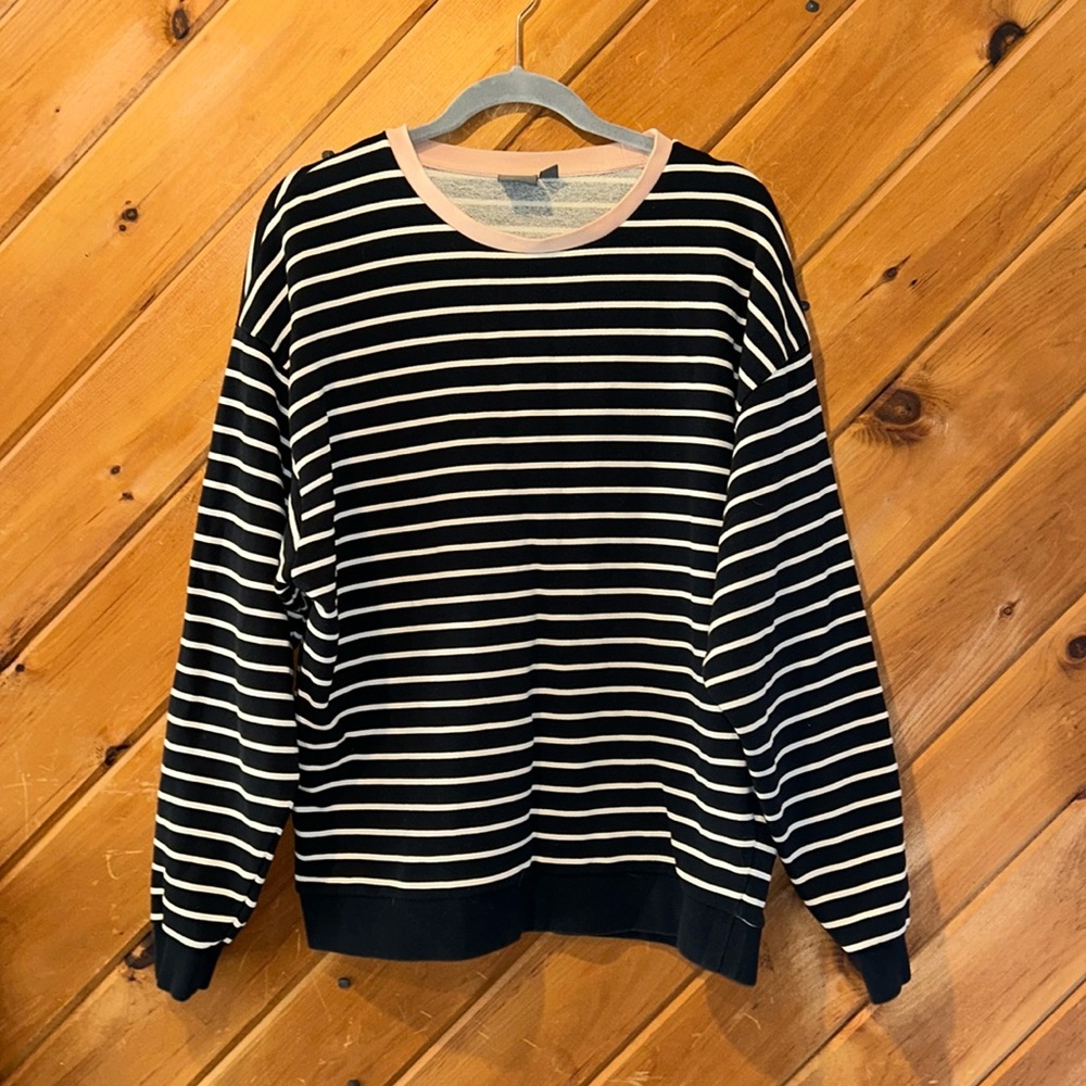 ASOS black white striped mens sweater